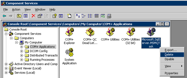 [SQL] 安裝 SQL 2005 x64時，發生 MSMQTask.dll 錯誤之解決方案 (Install